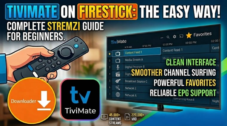 TiviMate Firestick Tutorial Install Stremzi IPTV with Xtream Codes on Amazon Firestick (2026 Guide)